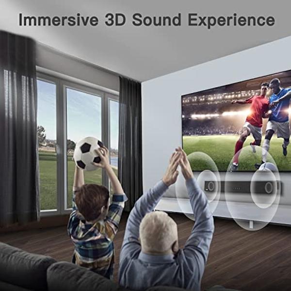 OXS Sound Bars for TV, 4 Speakers TV Sound Bar, Deep Bass, Bluetooth 5.0 Compact Soundbar, 80 Watts, Easy Setup with Mount Kit, 3D Surround Stereo Sound for Home Theater