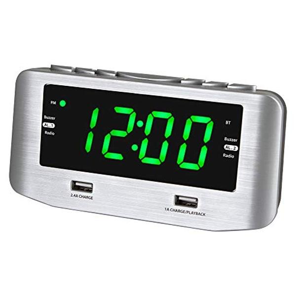 HANNLOMAX HX-146CR Alarm Clock Radio, PLL FM Radio, Dual Alarm, 1.2 ...