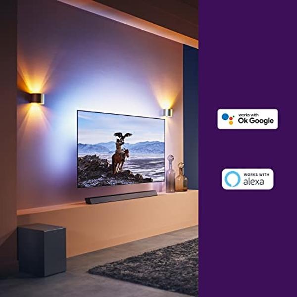 Philips B8905 Soundbar 3.1.2 with Wireless Subwoofer, Dolby Atmos, Compatible with DTS Play-Fi, Connects with Amazon Echo Devices and Voice Assistants, AirPlay 2 and BT Support, TA