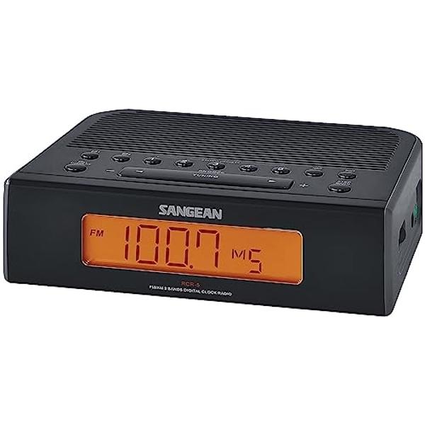 SANGEAN RCR-5 Digital AM/FM Clock Radio (Black)