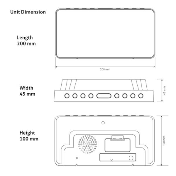 HANNLOMAX HX-160CR PLL FM Radio Alarm Clock, 2.5" LED Display with RGB Color (7 Regular Colors and 4 Dynamic Color Charging Mode), Display Dimmer Function, AC Operation only. (Blac