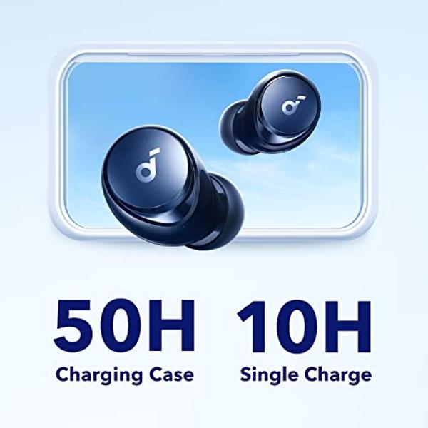 soundcore by Anker Space A40 Auto-Adjustable Active Noise Cancelling Wireless Earbuds, Reduce Noise by Up to 98%, 50H Playtime, Hi-Res Sound, Comfortable Fit, App Customization, Wi