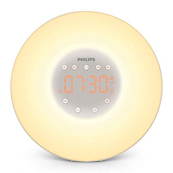 Philips Wake-Up Light Alarm Clock HF3505/01 with Sunrise Simulation - 2 Natural Sounds and Radio