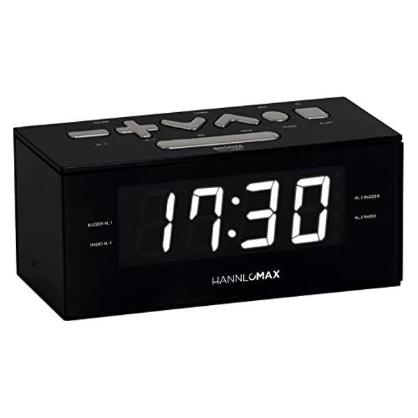 HANNLOMAX HX-144CR Alarm Clock Radio, PLL AM/FM Radio, 1.2