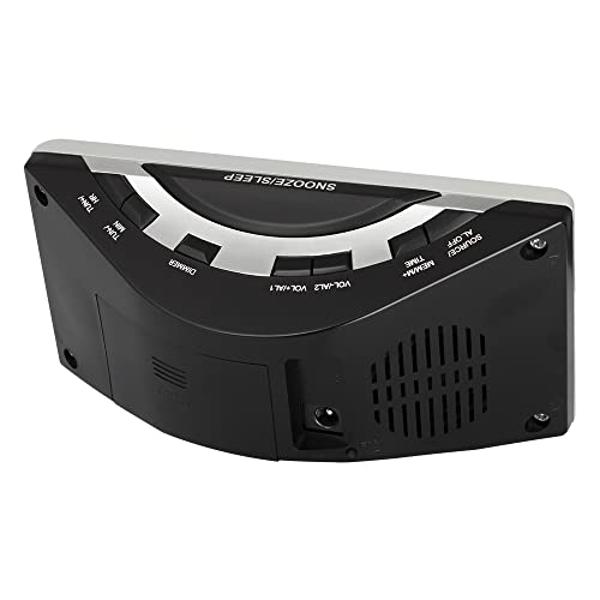 HANNLOMAX HX-160CR PLL FM Radio Alarm Clock, 2.5" LED Display with RGB Color (7 Regular Colors and 4 Dynamic Color Charging Mode), Display Dimmer Function, AC Operation only. (Blac