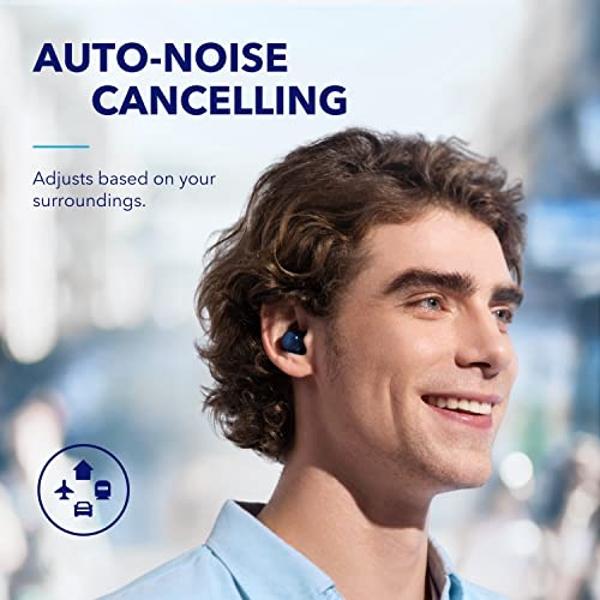 soundcore by Anker Space A40 Auto-Adjustable Active Noise Cancelling Wireless Earbuds, Reduce Noise by Up to 98%, 50H Playtime, Hi-Res Sound, Comfortable Fit, App Customization, Wi