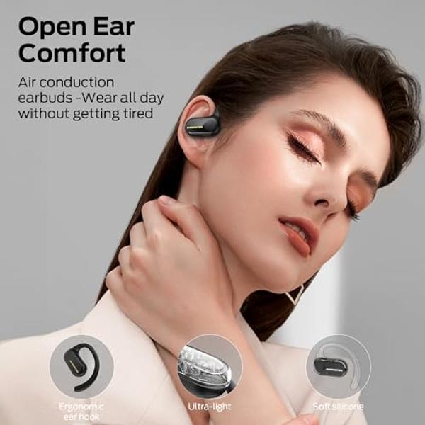Monster Open Ear AC312 Headphones, Bluetooth 5.4, Wireless Earbuds with ENC Noise-Cancelling Mic, Immersive Stereo Sound by 16mm Large Drivers, Clear Calls, 32H Playtime, Sport Ear