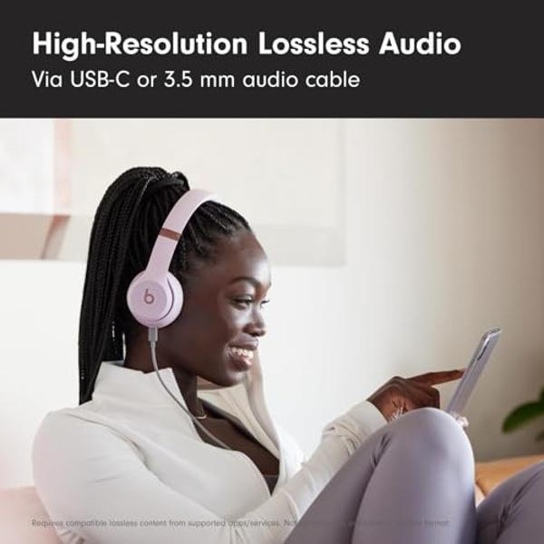 Beats Solo 4 - Wireless Bluetooth On-Ear Headphones, Cloud Pink (Renewed Premium)