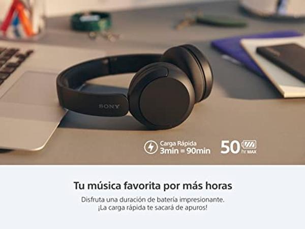 Sony WH-CH520 Best Wireless Bluetooth On-Ear Headphones with Microphone for Calls and Voice Control, Up to 50 Hours Battery Life with Quick Charge Function, Includes USB-C Charging