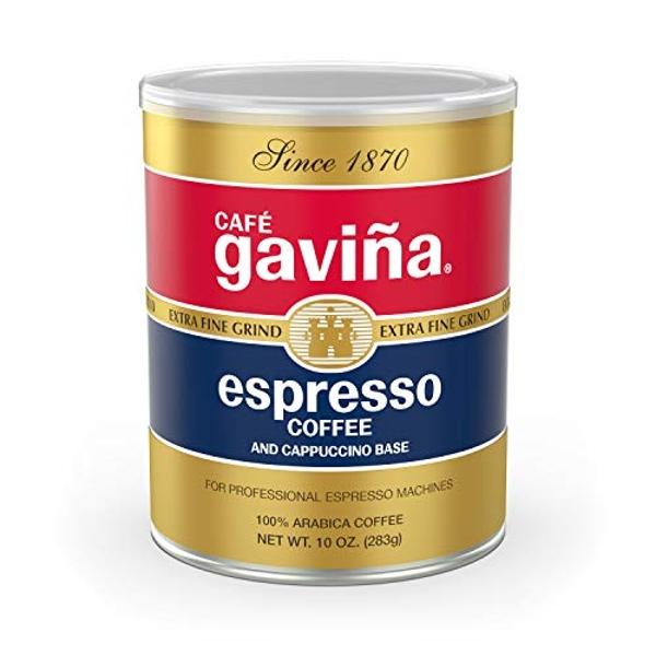 Café Gaviña Espresso Roast Extra Fine Ground Coffee, 100% Arabica Dark Roast, Chocolate Notes (10 oz Can), Zero-Waste Facility, South & Central American Blend