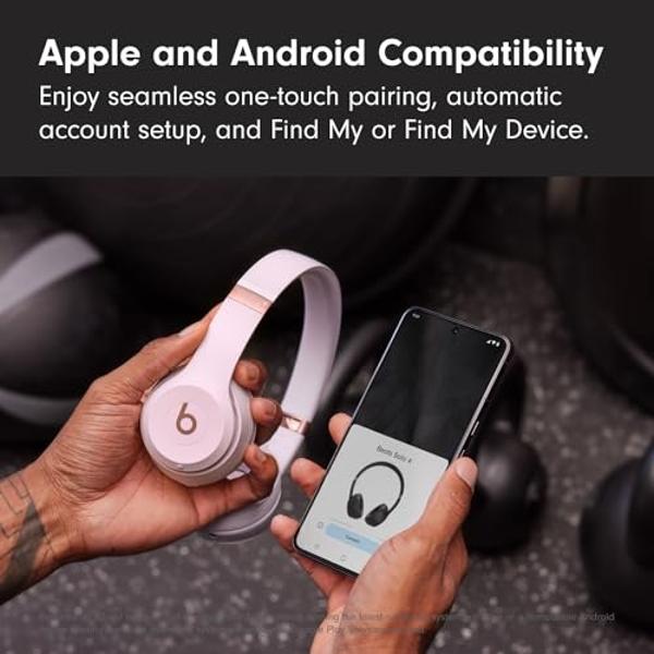 Beats Solo 4 - Wireless Bluetooth On-Ear Headphones, Apple & Android Compatible, Up to 50 Hours of Battery Life - Cloud Pink (Renewed Premium)
