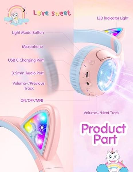Tonies Foldable Wired Headphones for Kids - Comfortably Designed to fit On-Ear - Works with Toniebox and All 3.5mm Devices - Red