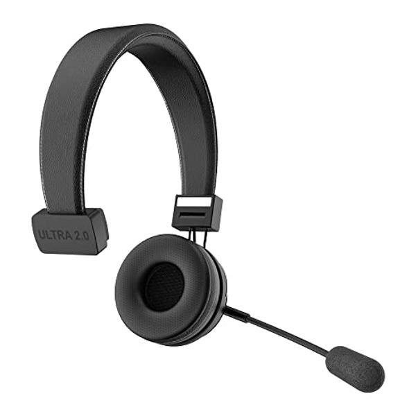 Blue Tiger Elite Ultra 2.0 Wireless Bluetooth Headset – One-Ear Piece Trucker Professional Headset - Bluetooth 5.2 Headset with Microphone – 60 Hours Talk Time, 1200 Hours Standby