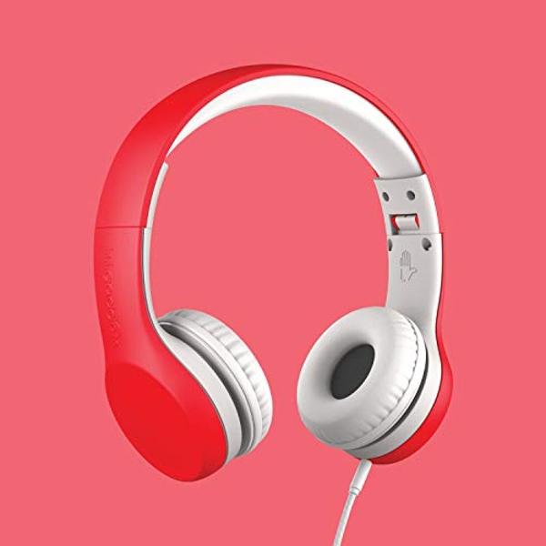 POWMEE P10 Kids Stereo Headphones with Microphone for Children Boys Girls,Adjustable 85dB/94dB Volume Control Foldable On-Ear Headphone for School/PC/Cellphone(Blue)
