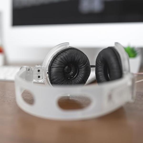 Koss CL/20 Clear Transparent On-Ear Headphones, Retro Look, 3.5mm Plug, Adjustable Headband, Leatherette Cushions