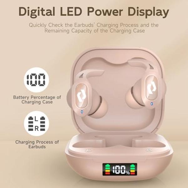 Wireless Ear buds Bluetooth Earbuds Wireless Charging Case Waterproof Headphones Built in Microphone Stereo Bass 64H Playback LED Power Display for iPhone Android Phones Computer S