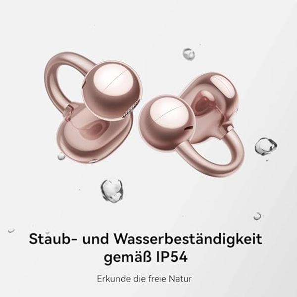 Huawei FreeClip Wireless Earbuds - Open Bluetooth Headphones, Durable Battery and AI Clear Sound - Lightweight in-Ear Headphones, IP54 Dustproof and Waterproof (Rose Gold)