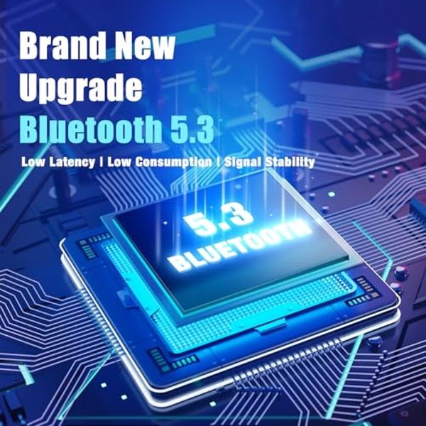 BERIBES Bluetooth Headphones Over Ear, 65H Playtime and 6 EQ Music Modes Wireless Headphones with Microphone, HiFi Stereo Foldable Lightweight Headset, Deep Bass for Home Office Ce