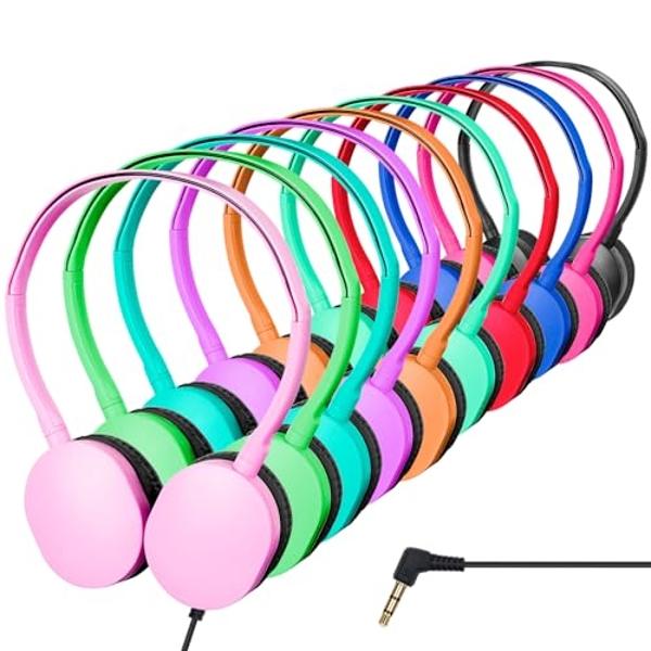 ZXQZYM Kids Headphones Bulk 10 Pack for School Classroom Students Kids Children Teen and Adults (Mixed Colors)