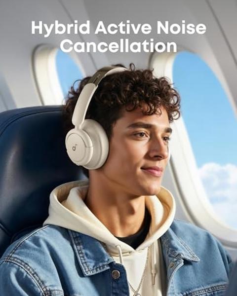 Soundcore Q30 by Anker, Hybrid Active Noise Cancelling Headphones, Multiple Modes, Hi-Res Audio, Custom EQ via App, 50H Playtime, Comfortable Fit, Bluetooth, Multipoint Connection