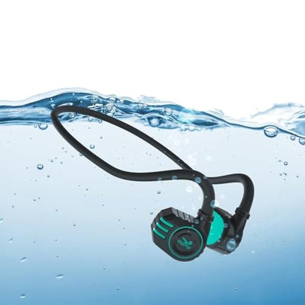 Swimming headphones-bone conduction headphones, IP68 waterproof built-in MP3 player 32G memory, underwater swimming headphone, wireless open Earphones Bluetooth 5.3, for running, c