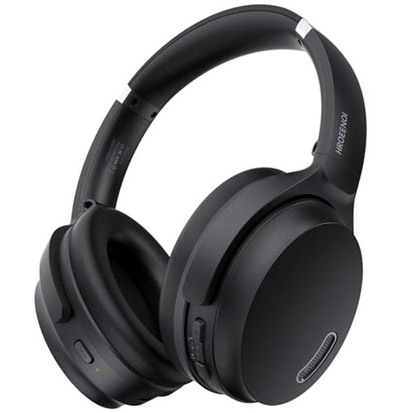 HROEENOI JZ02 Noise Cancelling Headphones,Upgraded Bluetooth 5.3, Wireless Over Ear Headphones, Lightweight and Portable, 60H Playtime, Memory Foam Protein Leather Earmuffs, for Wo