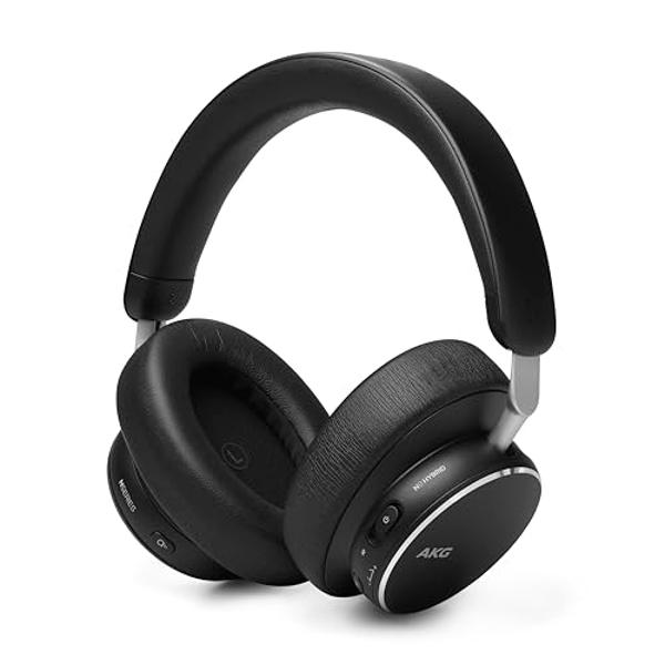 AKG N9 Hybrid - Wireless Over-Ear Noise Cancelling Headphones, 2.4GHz USB-C dongle and BT, Hi-Res Quality AKG Sound, True Adaptive Noise Cancelling, Zoom Certified Superior Call Qu