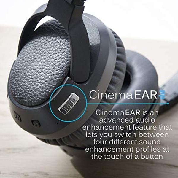 MEE audio Matrix Cinema Bluetooth Wireless Over-Ear High Resolution Stereo Headphones with aptX Low Latency for Improved Lip Sync & CinemaEAR Audio Enhancement for Clearer Sound in
