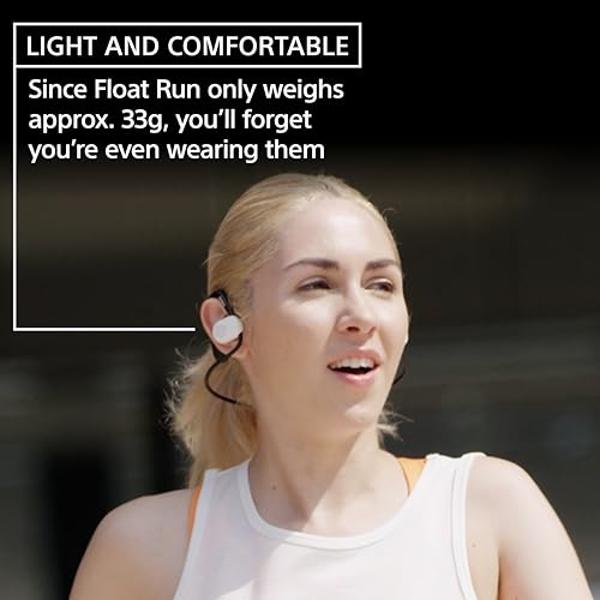 Sony Float Run Open-Ear Bluetooth Wireless Sport Headphones for Running and Exercise with Mic and IPX4 Water Resistance, WIOE610/B