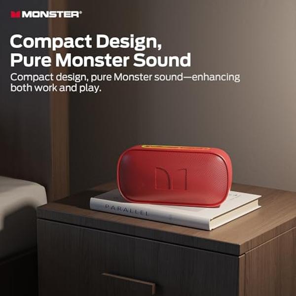 Monster S150 Bluetooth Speaker, Strong Bluetooth 5.4, IPX7 Waterproof Wireless Speaker, Support Sulti-Channel Connection, HD Hands-Free Calling, Compact Design Bluetooth Speakers