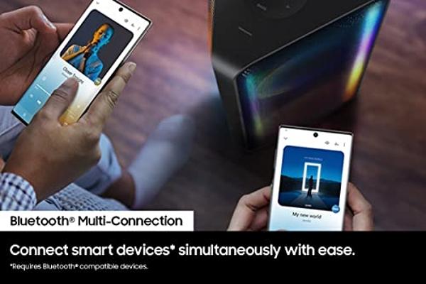 SAMSUNG MX-ST50B Sound Tower High Power Audio, 240W Floor Standing Speaker, Bi-Directional Sound, Built-In Battery, IPX5 Water Resistant, Party Light+, Bluetooth Multi-Connection, 