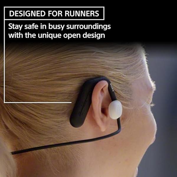 Sony Float Run Open-Ear Bluetooth Wireless Sport Headphones for Running and Exercise with Mic and IPX4 Water Resistance, WIOE610/B