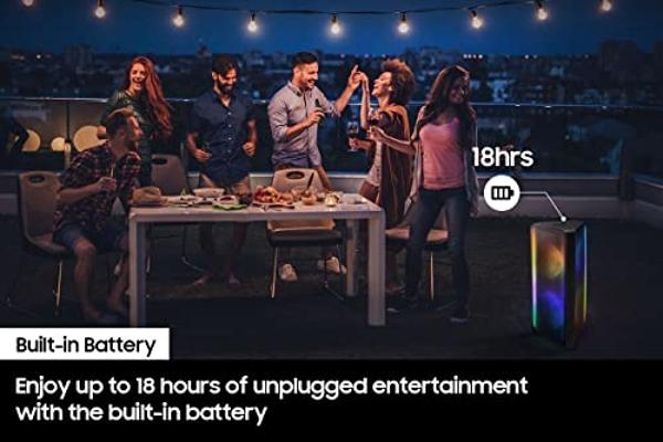 SAMSUNG MX-ST50B Sound Tower High Power Audio, 240W Floor Standing Speaker, Bi-Directional Sound, Built-In Battery, IPX5 Water Resistant, Party Light+, Bluetooth Multi-Connection, 