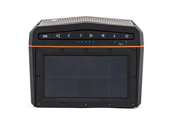 ABFOCE Solar Bluetooth Speaker, Portable Outdoor Speaker with 5000mAh Power Bank,60 Hours Play Time with Mic Stereo Sound Home Wireless Speaker-Black
