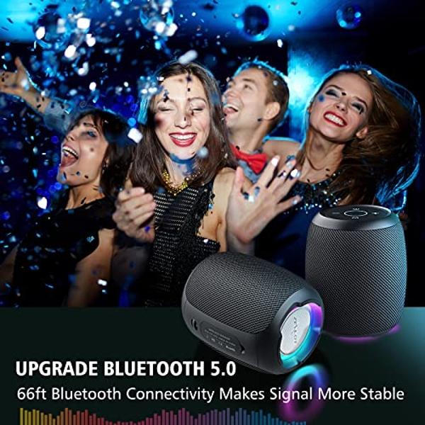 ZEALOT Bluetooth Speaker, Portable Speaker Bluetooth Wireless, 20W Stereo Sound, IPX6 Waterproof with Led Lights, for Shower Party Outdoor HomeTravel Hiking