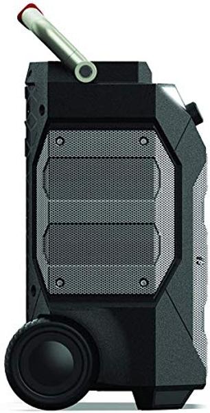Monster Rockin' Roller 270 Portable Indoor/Outdoor Wireless Speaker, 200 Watts, Up to 100 Hours Playtime, IPX4 Water Resistant, Qi Charger, Connect to Another TWS Speaker (Slate)