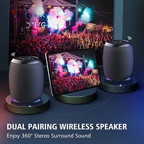 ZEALOT Bluetooth Speaker, Portable Speaker Bluetooth Wireless, 20W Stereo Sound, IPX6 Waterproof with Led Lights, for Shower Party Outdoor HomeTravel Hiking