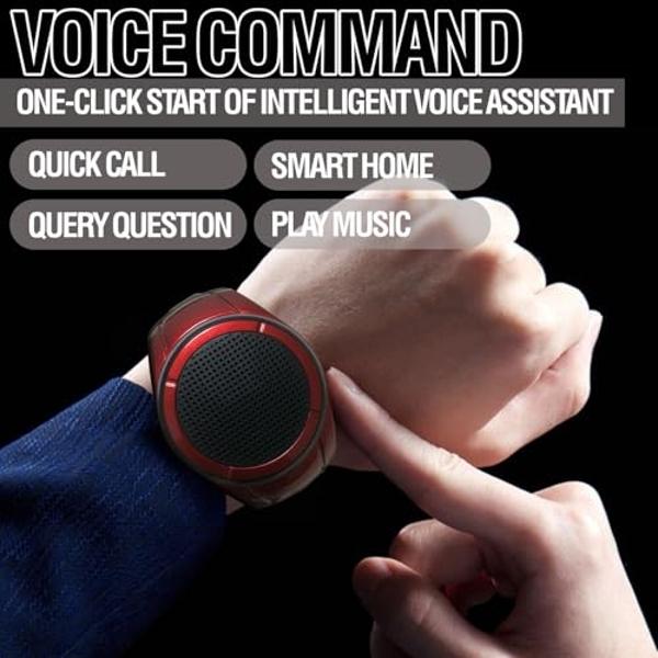 Frewico Wearable Portable Waterproof Bluetooth Speaker Watch X10 Clip Speaker MP3 Player Handsfree Clear Call Speakerphone,TWS,SD Card Slot,Selfie for Working, Running, Cycling(Red