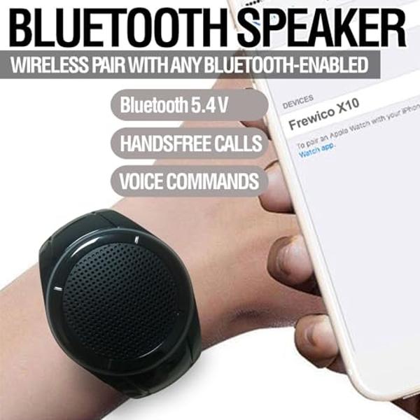 Frewico Wearable Portable Waterproof Bluetooth Speaker Watch X10 Clip Speaker MP3 Player Handsfree Clear Call Speakerphone,TWS,SD Card Slot,Selfie for Working, Running, Cycling(Red