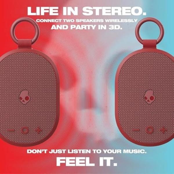 Skullcandy Kilo Wireless Bluetooth Speaker Bundle - (2) IPX7 Waterproof Mini Bluetooth Speakers with 24 Hour Battery, Downward Firing Passive Radiators, and True Wireless Pairing