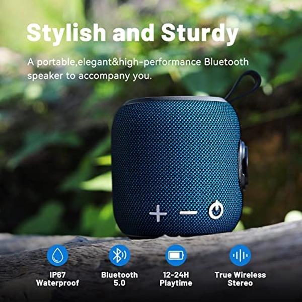Sanag Portable Bluetooth Speaker Wireless Small Speaker Stereo Sound IP67 Waterproof for Outdoors Travel Home and Party Red