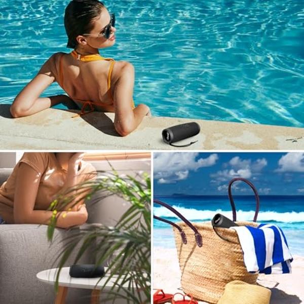 OontZ Cylinder Portable Bluetooth Speaker 5.0 - IPX7 Waterproof, 14W Enhanced Sound, 20-Hr Battery, 100ft Wireless Range, Deep Bass and Clear Audio, Durable Shower Speaker for Pool