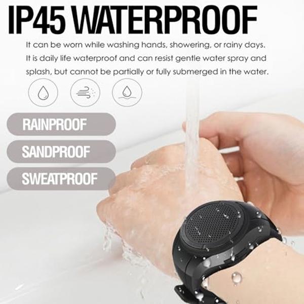 Frewico Wearable Portable Waterproof Bluetooth Speaker Watch X10 Clip Speaker MP3 Player Handsfree Clear Call Speakerphone,TWS,SD Card Slot,Selfie for Working, Running, Cycling(Red