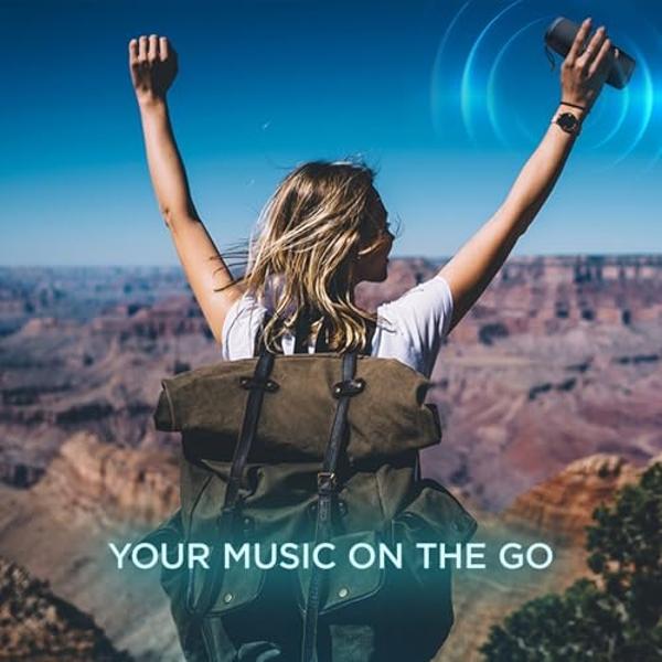 OontZ Cylinder Portable Bluetooth Speaker 5.0 - IPX7 Waterproof, 14W Enhanced Sound, 20-Hr Battery, 100ft Wireless Range, Deep Bass and Clear Audio, Durable Shower Speaker for Pool