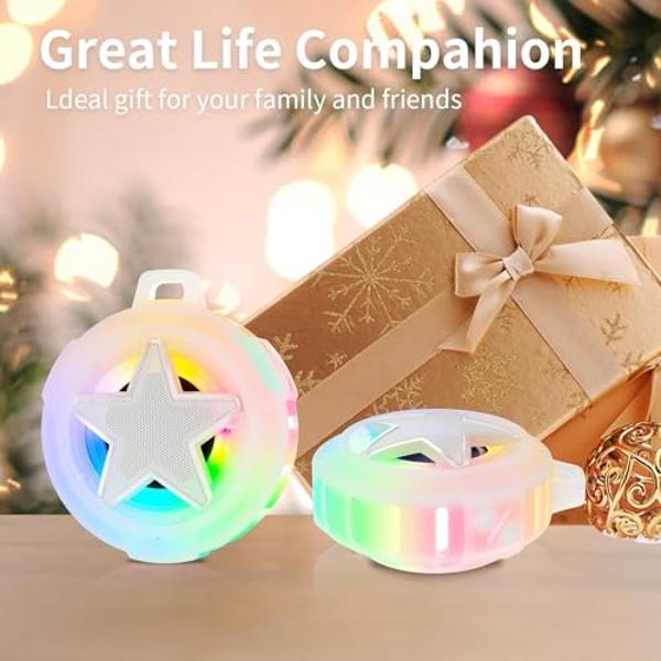 EBODA Bluetooth Shower Speaker, IP67 Waterproof Portable Speakers, Floating, TF Card, Small Outdoor Speaker with LED Light, True Wireless Stereo for Bike, Beach, Paddle Board, Kaya