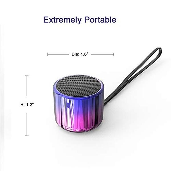 TWS Wireless Portable Mini Bluetooth Speakers with Big Sound, Wireless Stereo Pairing, Metal Enclosure, Minimalism Design, Nylon Lanyard for Echo Dot/Android/ipad/iPhone/Laptop