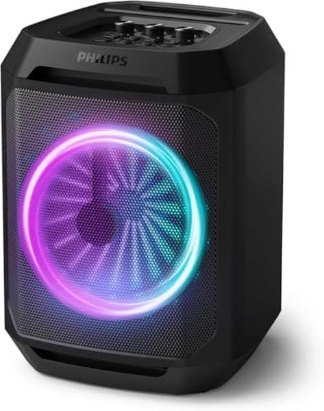 Philips Bluetooth Party Speaker, Dynamic Bass Boost, Bluetooth and Aux-in, Microphone Input, Wireless Pairing for Stereo Sound, Up to 7 Hours Battery, Built-in Carry Handle, USB-C 