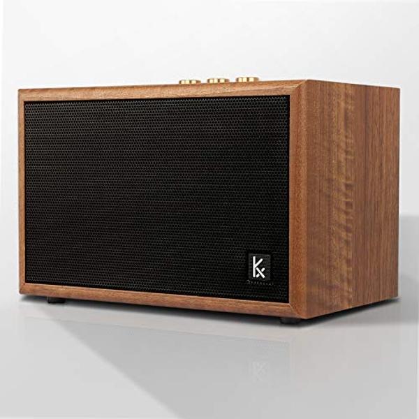 Retro Wooden Bluetooth Speaker, KONEX 40W Vintage Portable Wireless Speaker, Bluetooth 4.2 Heavy Bass Music Player, 20H Long Playtime, Outdoor Speaker for Home, Office, Party, Gift