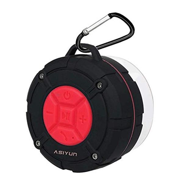 ASIYUN Shower Speaker, IPX7 Waterproof Bluetooth Speaker, Loud HD Sound, Portable Wireless Speaker with Suction Cup & Sturdy Hook, Built-in Mic, for Shower, Pool, Beach, Outdoor(Re