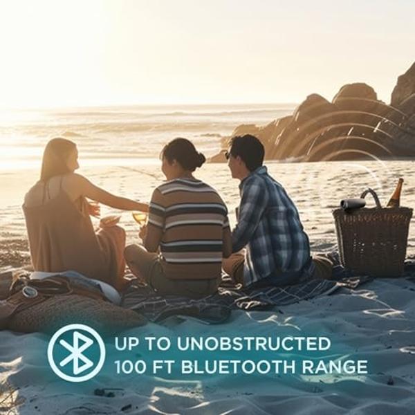 OontZ Cylinder Portable Bluetooth Speaker 5.0 - IPX7 Waterproof, 14W Enhanced Sound, 20-Hr Battery, 100ft Wireless Range, Deep Bass and Clear Audio, Durable Shower Speaker for Pool